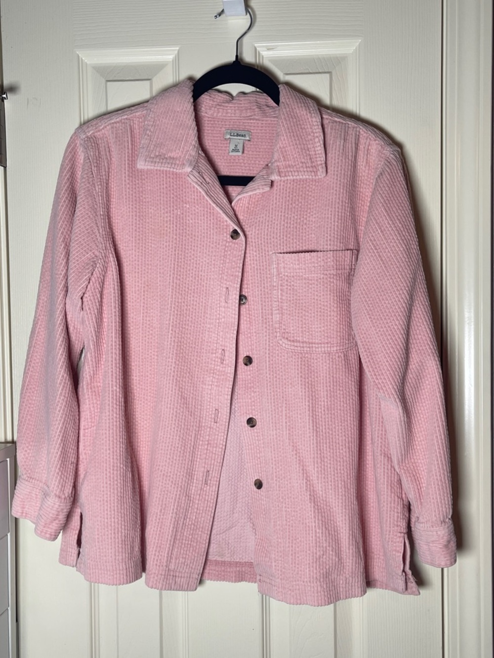 L.L. Bean Light Pink Corduroy Button-Up Jacket